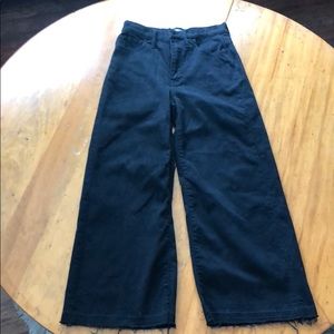 Black Madewell wideleg capris